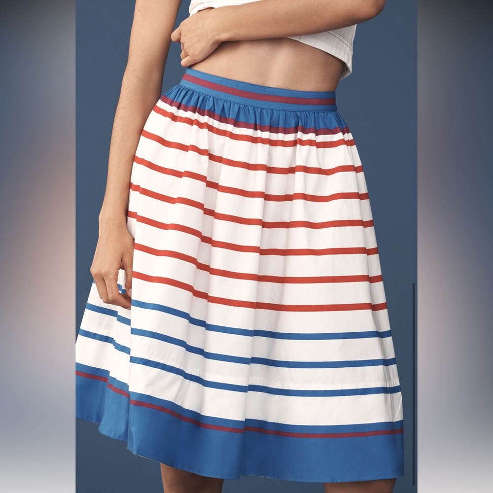 NWT Anthropologie Maeve The Jacie Poplin Printed Knee-Length Skirt Sz XS - Picture 4 of 13